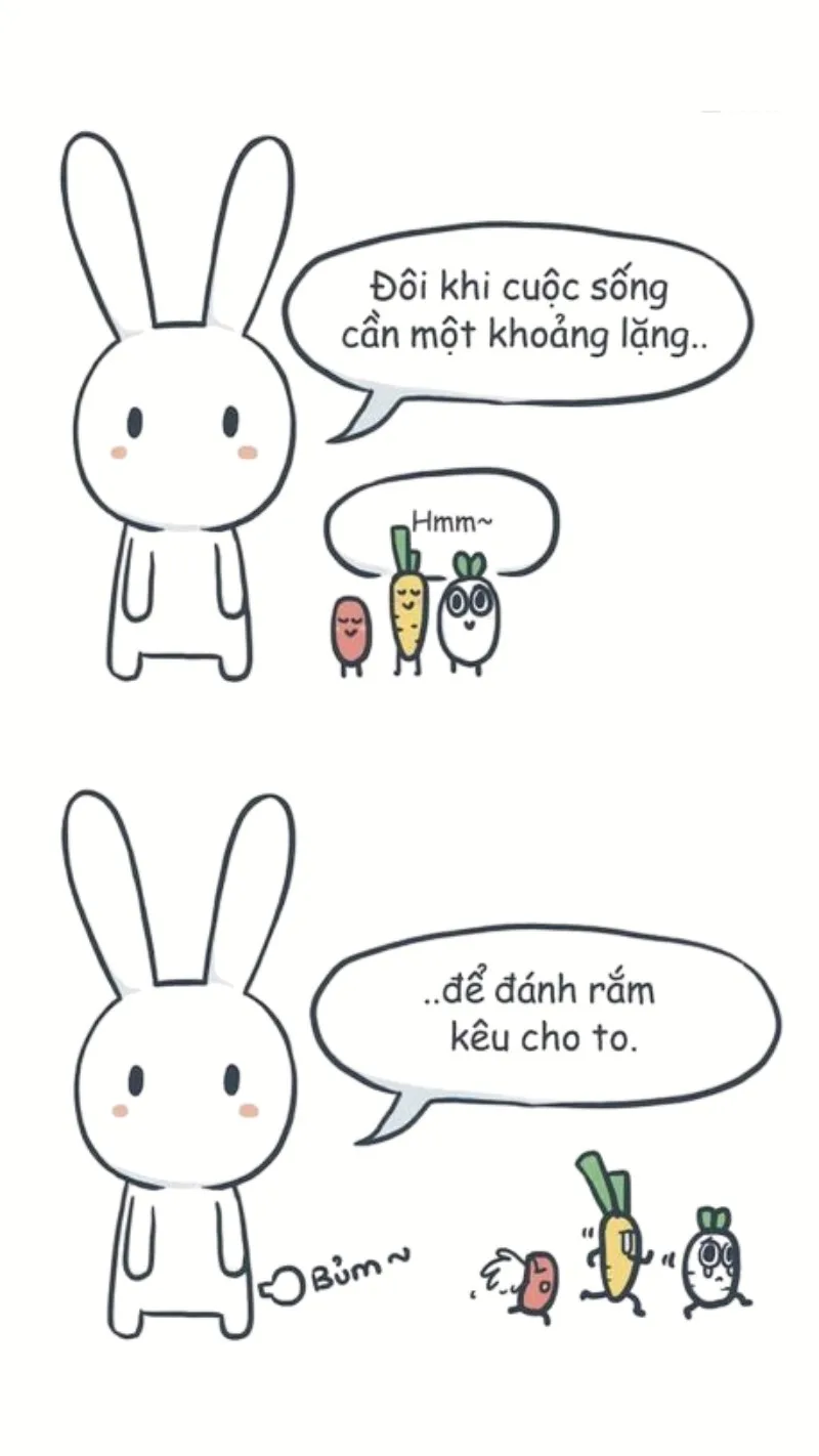meme thỏ 7 màu có chữ
