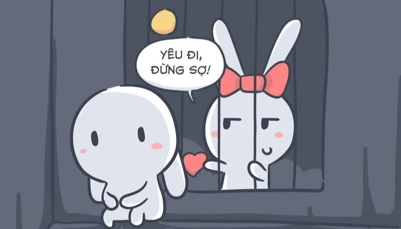 meme thỏ 7 màu có chữ