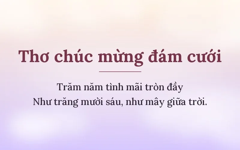 Thơ chúc mừng đám cưới