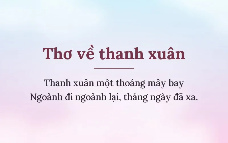 Thơ về thanh xuân