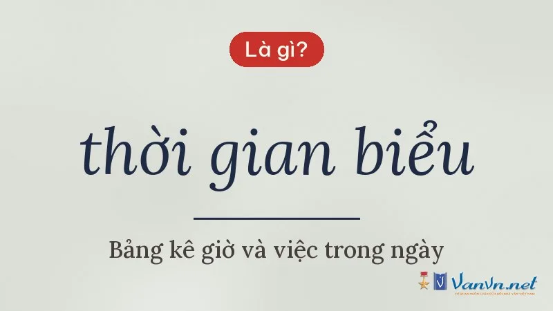 thời gian biểu là gì