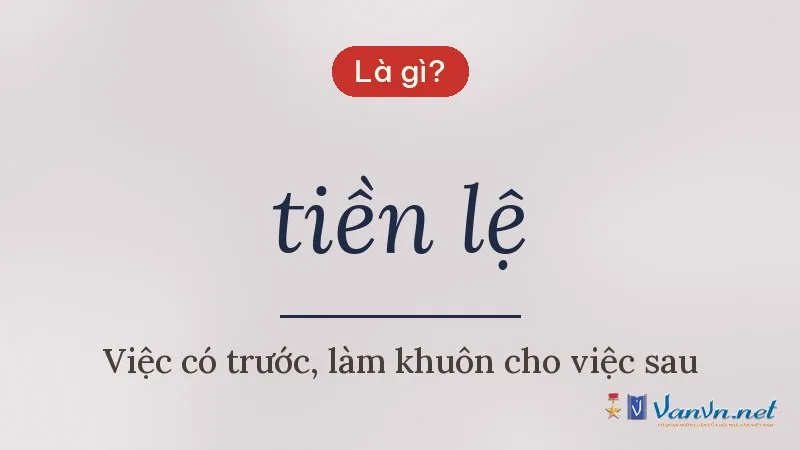 tiền lệ là gì