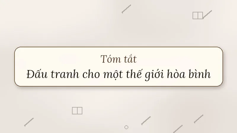 tóm tắt đấu tranh cho một thế giới hòa bình