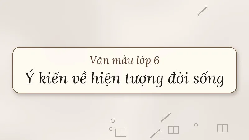 trình bày ý kiến về một hiện tượng đời sống lớp 6