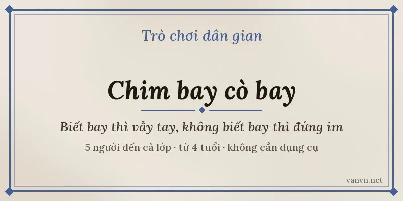 trò chơi chim bay cò bay