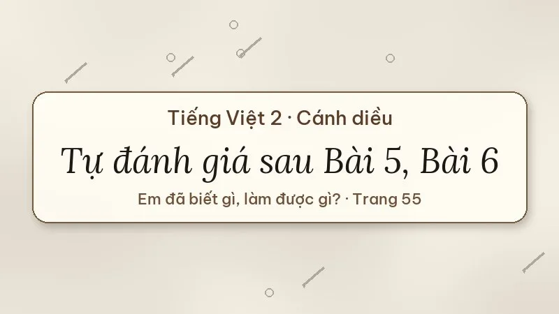 tự đánh giá trang 55 lớp 2 cánh diều