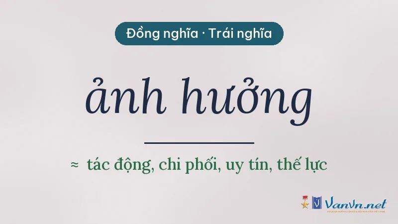từ đồng nghĩa, trái nghĩa với ảnh hưởng