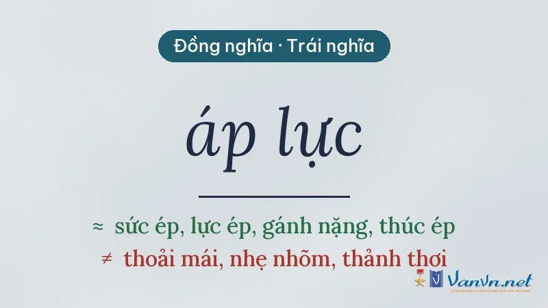 từ đồng nghĩa, trái nghĩa với áp lực