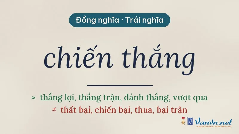 từ đồng nghĩa, trái nghĩa với chiến thắng