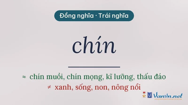 từ đồng nghĩa, trái nghĩa với chín