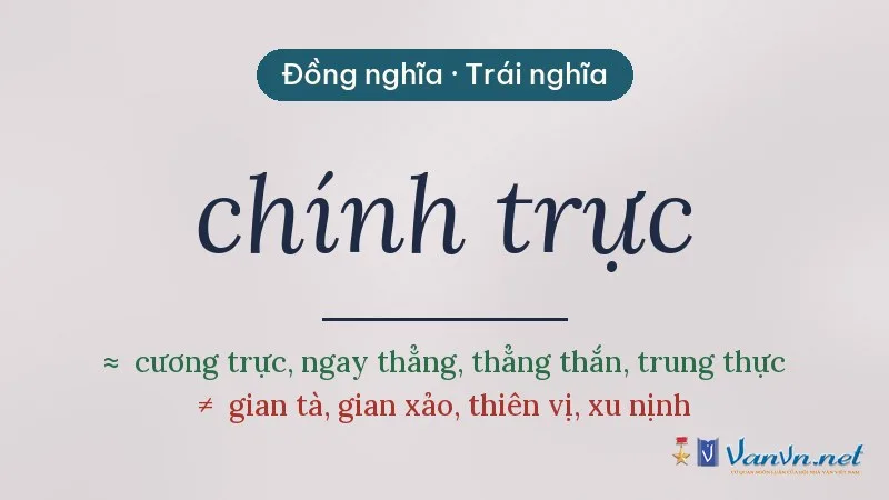 từ đồng nghĩa, trái nghĩa với chính trực