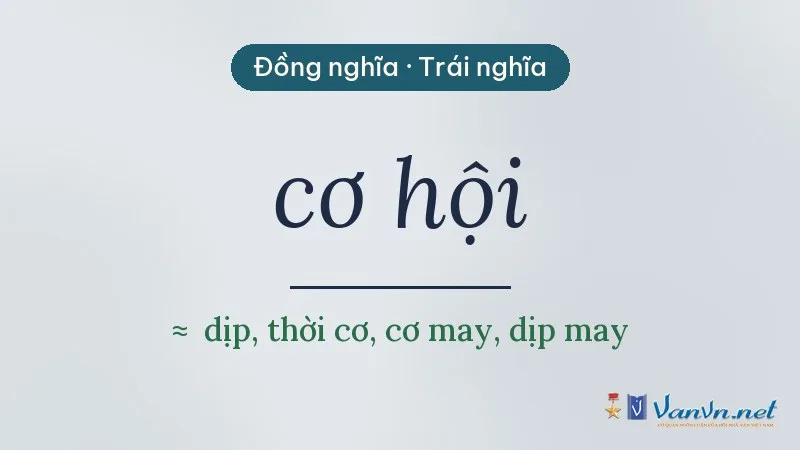 từ đồng nghĩa, trái nghĩa với cơ hội