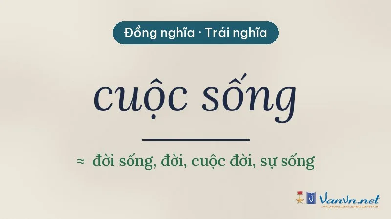 từ đồng nghĩa, trái nghĩa với cuộc sống