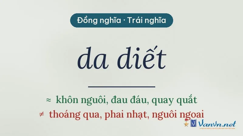 từ đồng nghĩa, trái nghĩa với da diết
