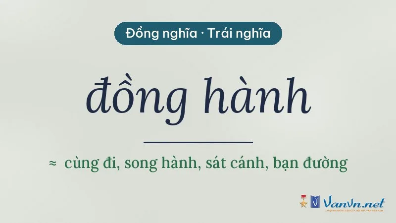 từ đồng nghĩa, trái nghĩa với đồng hành