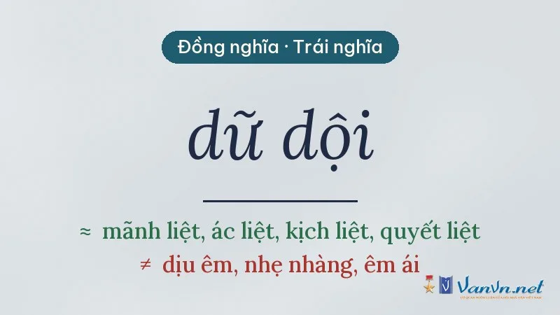 từ đồng nghĩa, trái nghĩa với dữ dội
