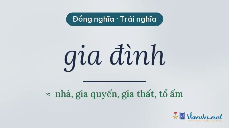 từ đồng nghĩa, trái nghĩa với gia đình