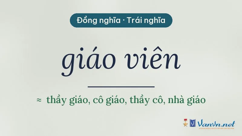 từ đồng nghĩa, trái nghĩa với giáo viên