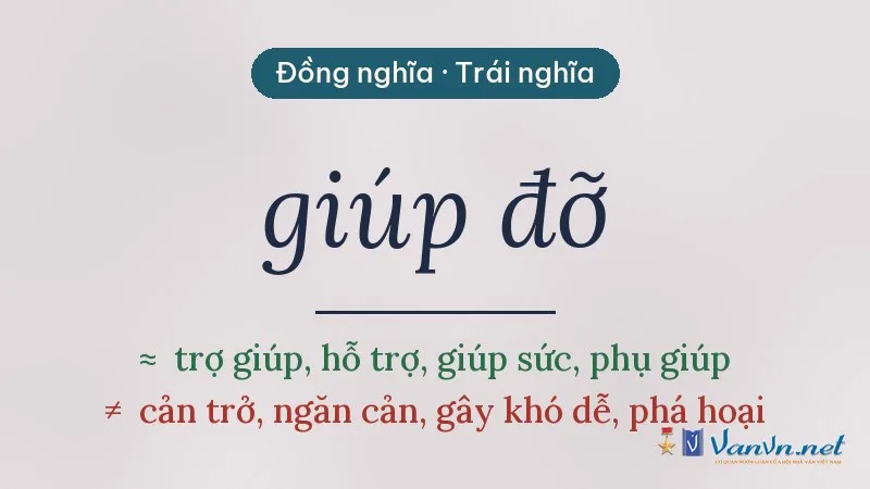từ đồng nghĩa, trái nghĩa với giúp đỡ