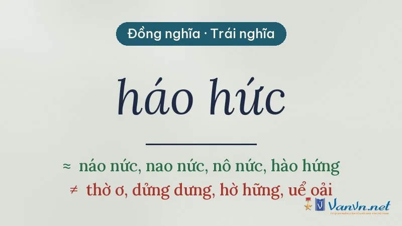 từ đồng nghĩa, trái nghĩa với háo hức