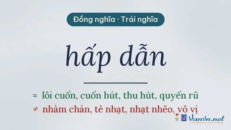 từ đồng nghĩa, trái nghĩa với hấp dẫn