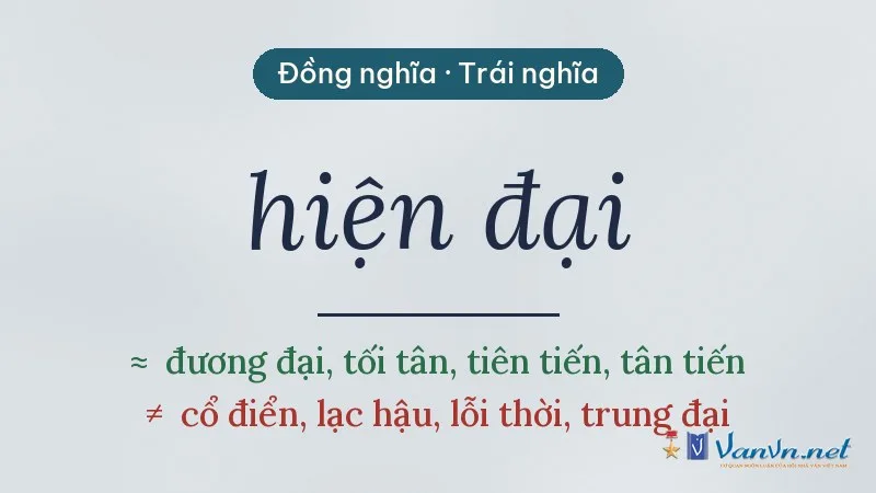 từ đồng nghĩa, trái nghĩa với hiện đại