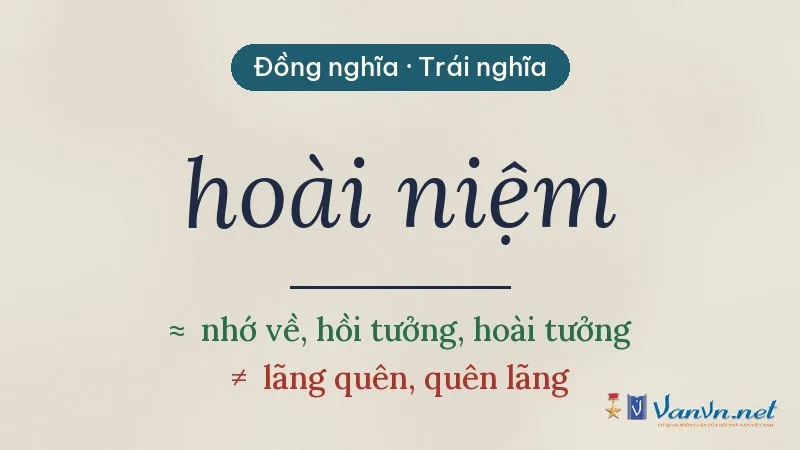 từ đồng nghĩa, trái nghĩa với hoài niệm