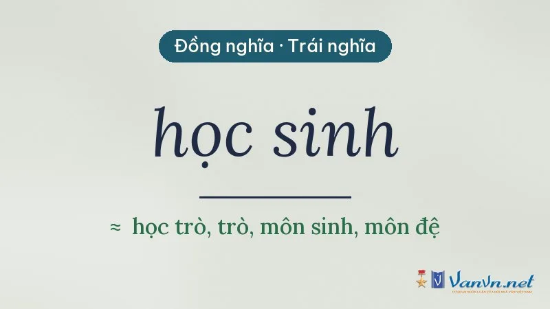 từ đồng nghĩa, trái nghĩa với học sinh