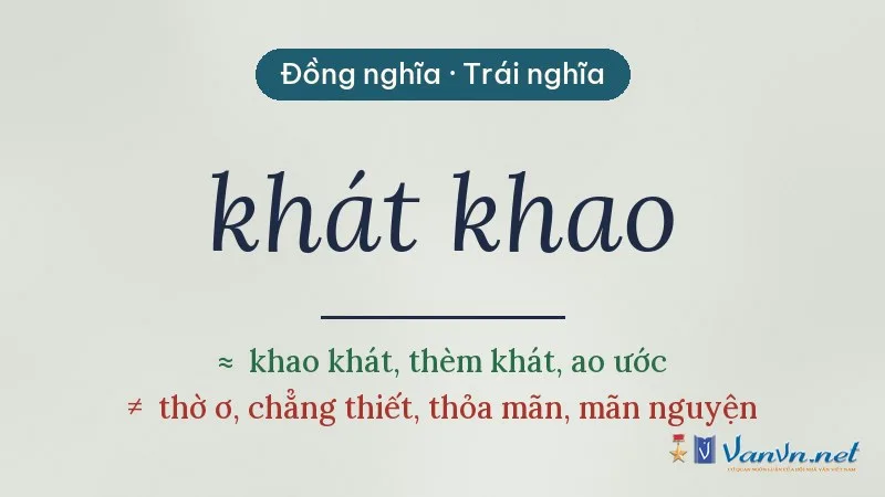 từ đồng nghĩa, trái nghĩa với khát khao