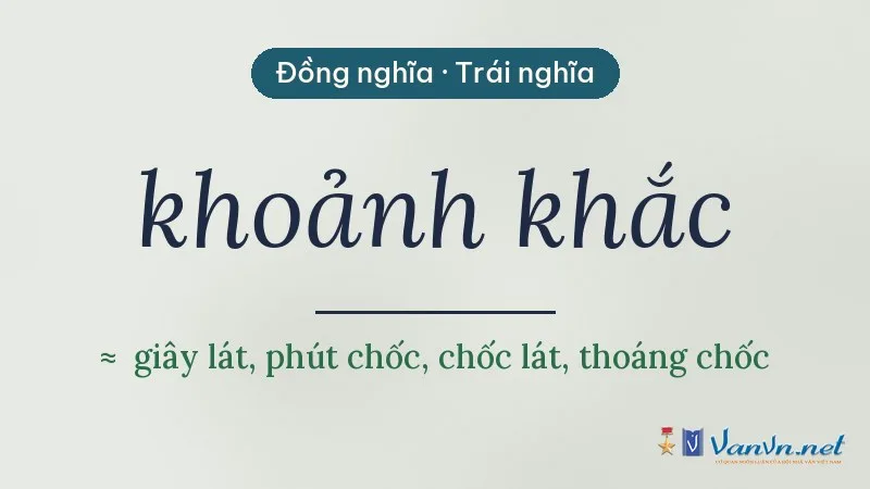 từ đồng nghĩa, trái nghĩa với khoảnh khắc