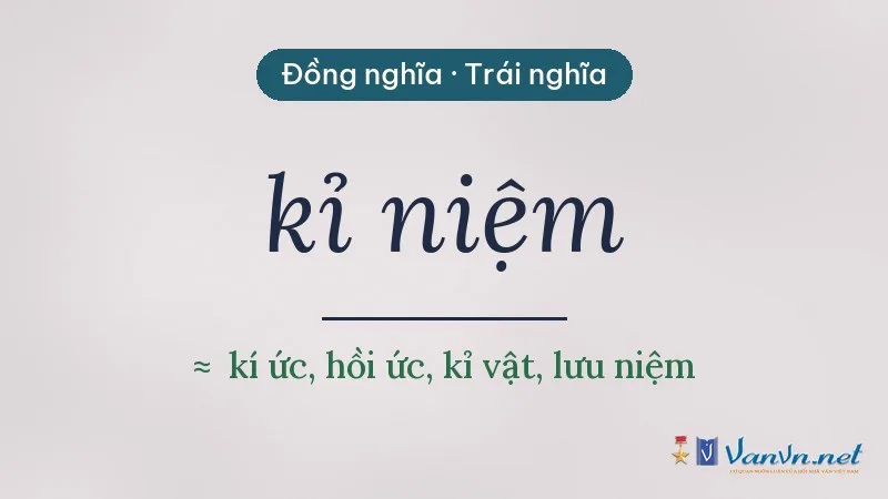 từ đồng nghĩa, trái nghĩa với kỉ niệm
