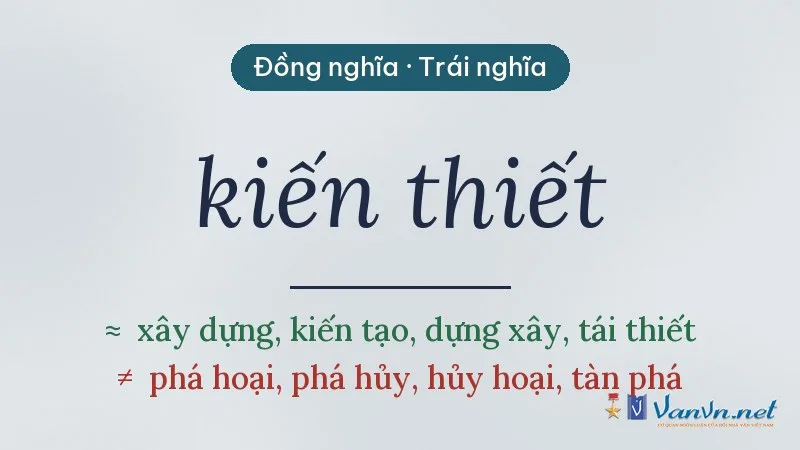 từ đồng nghĩa, trái nghĩa với kiến thiết