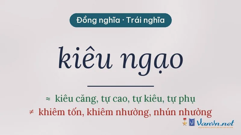 từ đồng nghĩa, trái nghĩa với kiêu ngạo