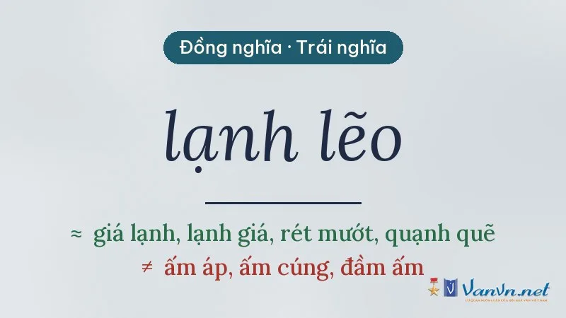 từ đồng nghĩa, trái nghĩa với lạnh lẽo