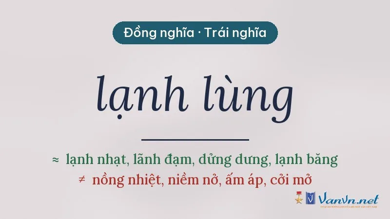 từ đồng nghĩa, trái nghĩa với lạnh lùng