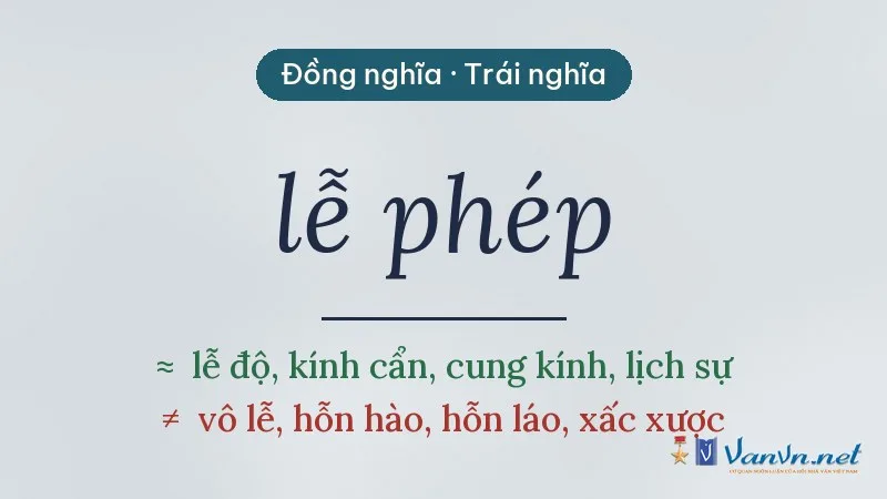 từ đồng nghĩa, trái nghĩa với lễ phép