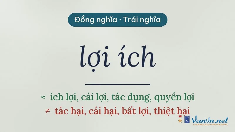 từ đồng nghĩa, trái nghĩa với lợi ích
