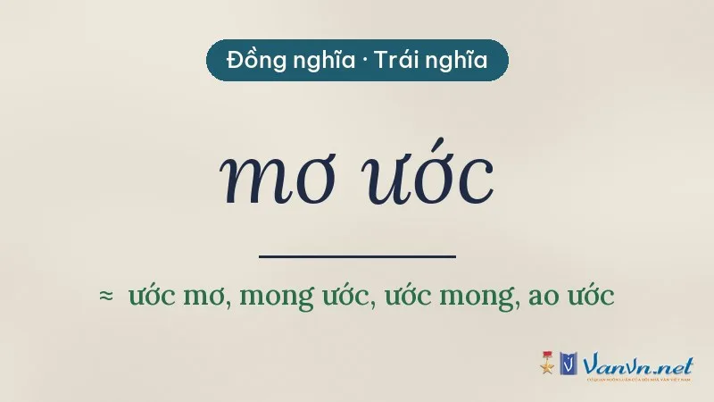 từ đồng nghĩa, trái nghĩa với mơ ước
