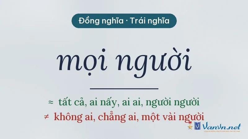 từ đồng nghĩa, trái nghĩa với mọi người