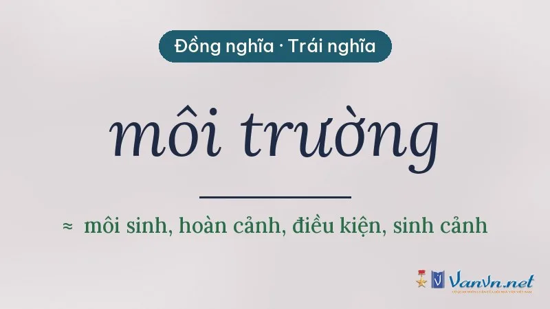 từ đồng nghĩa, trái nghĩa với môi trường