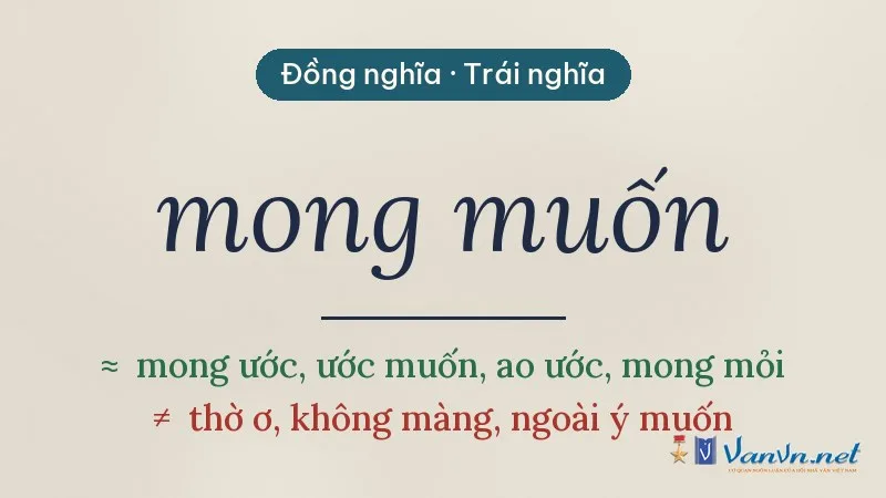 từ đồng nghĩa, trái nghĩa với mong muốn