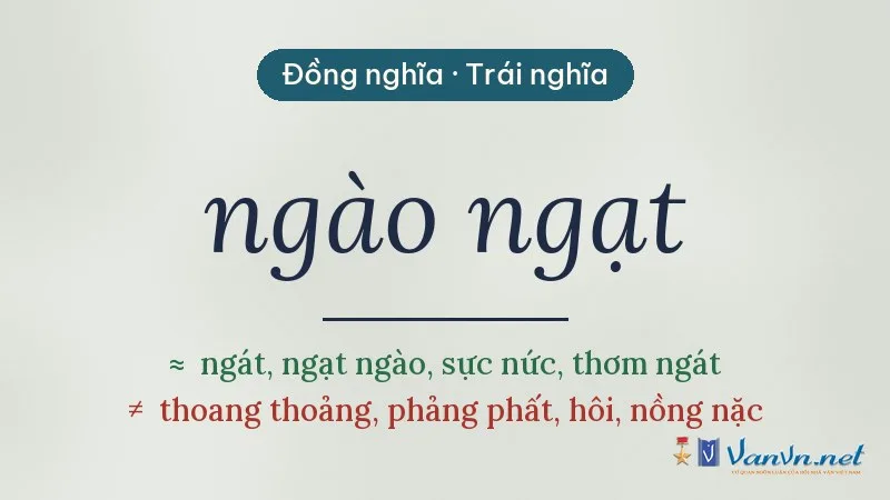 từ đồng nghĩa, trái nghĩa với ngào ngạt