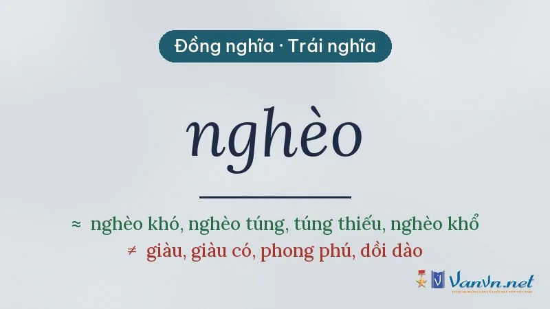 từ đồng nghĩa, trái nghĩa với nghèo