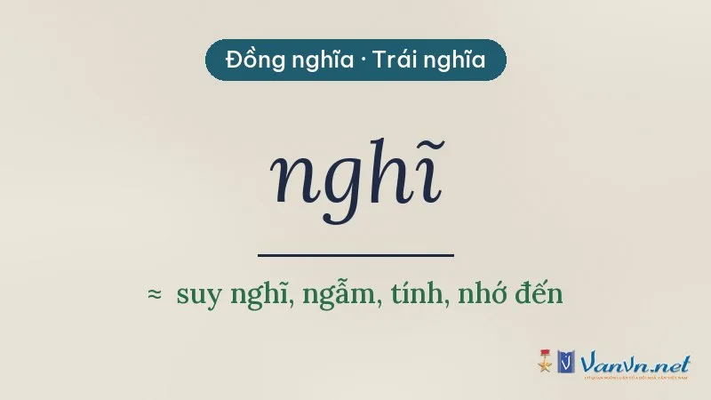 từ đồng nghĩa, trái nghĩa với nghĩ