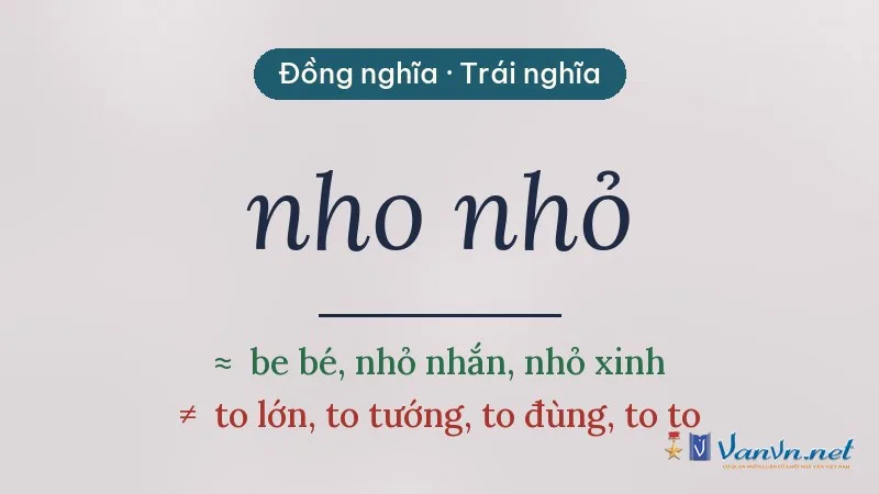 từ đồng nghĩa, trái nghĩa với nho nhỏ