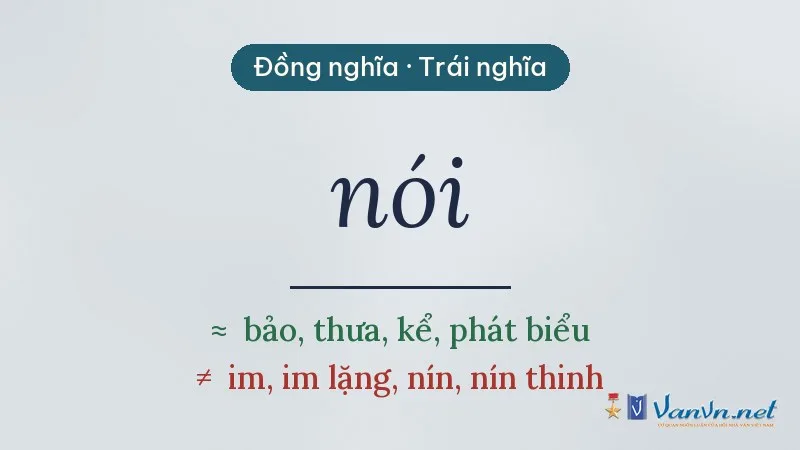 từ đồng nghĩa, trái nghĩa với nói