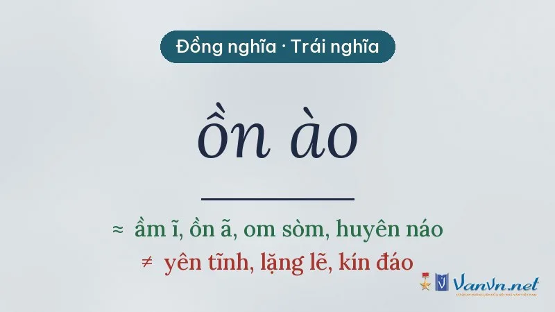 từ đồng nghĩa, trái nghĩa với ồn ào
