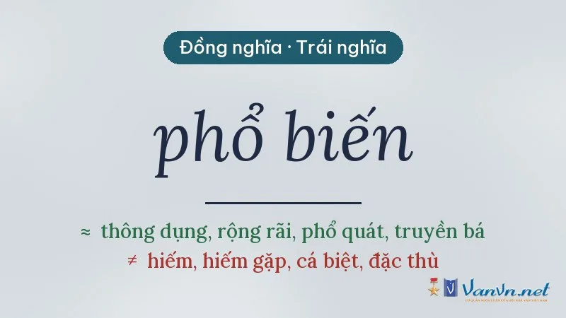từ đồng nghĩa, trái nghĩa với phổ biến