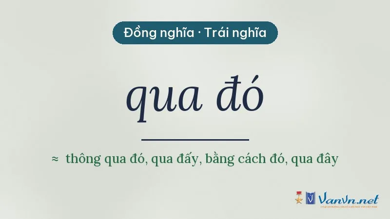 từ đồng nghĩa, trái nghĩa với qua đó
