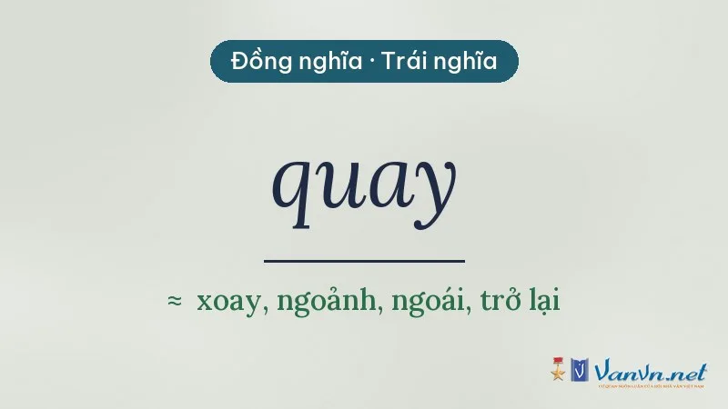 từ đồng nghĩa, trái nghĩa với quay